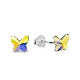 Сережки гвоздики зі срібла 925 проби з Опалами Swarovski (K28548AB), Опал, Swarovski