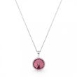 925 Sterling Silver Pendant with Chain with Antique Pink Crystal of Swarovski (NR112212AP)