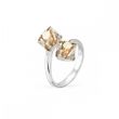 925 Sterling Silver Ring with Golden Shadow of Swarovski (P48416GS)