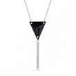 925 Sterling Silver Pendant with Chain with Jet Crystal of Swarovski (N327118J)
