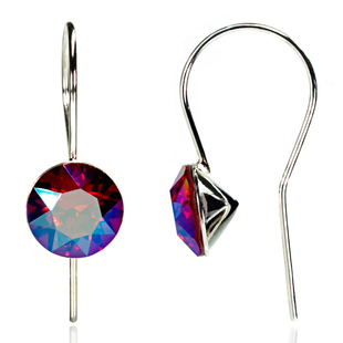 Серебряные серьги. Мерцающий Рубин Swarovski. Артикул 62612-SiSh, Рубин, Swarovski