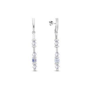 Сережки зі срібла 925 проби з кристалами Swarovski (K56015328CAB), Опал, Swarovski