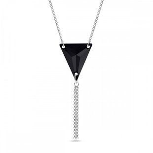 Кулон з ланцюжком з срібла 925 проби з Оніксом Swarovski (N327118J), Онікс, Swarovski