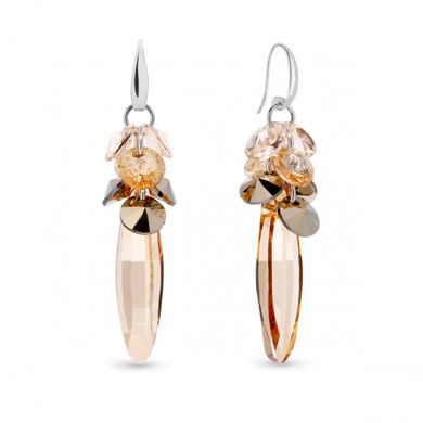 925 Sterling Silver Earrings with Golden Shadow Crystals of Swarovski (KWP6470GS), Golden Shadow, Swarovski