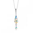 925 Sterling Silver Pendant with Chain with Aurora Borealis Crystals of Swarovski (NLAT4731AB)