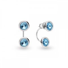 925 Sterling Silver Earrings with Aquamarine Crystals of Swarovski (KF1122SS29AQ), Aquamarine, Swarovski