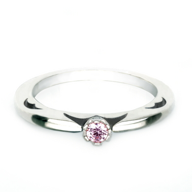 Silver ring. Pink Swarovski Zircon. Article 68614-PZ, Swarovski Zirconia, Swarovski, 17