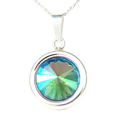 Silver pendant with chain. Sultanit Paradise Glow Swarovski. Article 61266-PS, Paradise Shine, Swarovski