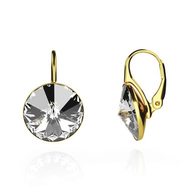 925 Sterling Silver Earrings with Crystals of Swarovski (KG112212C), Crystal, Swarovski