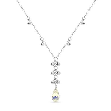 925 Sterling Silver Pendant with Chain with Aurora Borealis Crystal of Swarovski (NROLO6010AB), Aurora Borealis (АВ), Swarovski