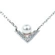 925 Sterling Silver Necklace with Pearl and Crystals of Swarovski (NC1V58185W)