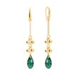 925 Sterling Silver Earrings with Emerald Crystals of Swarovski (KWGROLO6010EM)