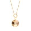 925 Sterling Silver Pendant with Chain with Golden Shadow Crystal of Swarovski (NCG642812GS)