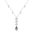 925 Sterling Silver Pendant with Chain with Silver Night Crystal of Swarovski (NROLO6010SN), Silver Night, Swarovski