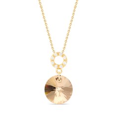 925 Sterling Silver Pendant with Chain with Golden Shadow Crystal of Swarovski (NCG642812GS), Crystal, Golden Shadow, Swarovski