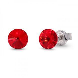 Сережки гвоздики зі срібла 925 проби з Рубінами Swarovski (K1122SS29LSI), Рубін, Swarovski