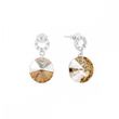 925 Sterling Silver Earrings with Golden Shadow Crystals of Swarovski (KC642812GS)