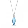 925 Sterling Silver Pendant with Chain with Aquamarine Crystal of Swarovski (NC654020AQ)
