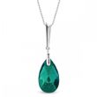 925 Sterling Silver Pendant with Chain with Emerald Crystal of Swarovski (NN610622EM)