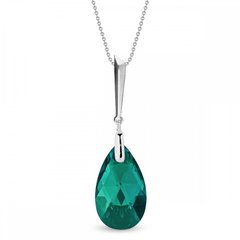 925 Sterling Silver Pendant with Chain with Emerald Crystal of Swarovski (NN610622EM), Emerald, Swarovski