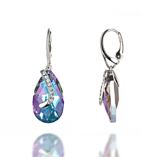 Серьги из серебра 925 пробы с Светлым Аметистом Swarovski (2676492864), Аметист, Swarovski