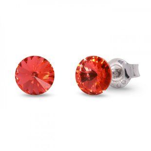 Сережки гвоздики зі срібла 925 проби з Сапфірами Падпараджа Swarovski (K1122SS29PA), Сапфір, Swarovski