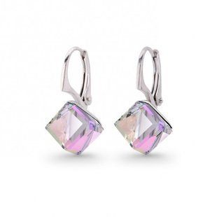 Серьги из серебра 925 пробы со Светлым Аметистом Swarovski (KA48418VL), Аметист, Swarovski