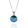 925 Sterling Silver Pendant with Chain with Paradise Glow Sultanit of Swarovski (N112212PS), Paradise Shine, Swarovski