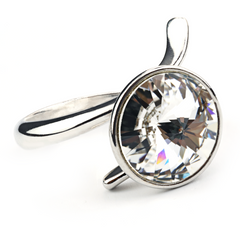 925 Sterling Silver Ring with Crystal of Swarovski (P1122SS47C), Crystal, Swarovski, Adjustable