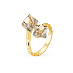 925 Sterling Silver Ring with Golden Shadow of Swarovski (PG48416GS), Golden Shadow, Swarovski, Adjustable