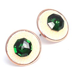Сережки. Emerald. Артикул DGE-4164, Смарагд, Swarovski