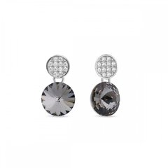 925 Sterling Silver Earrings with Silver Night Crystals of Swarovski (KC1122SS47SN), Silver Night, Swarovski