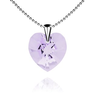 925 Sterling Silver Pendant with Chain with Violet Crystal of Swarovski (WO620218V), Vitrail Medium, Swarovski