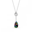 925 Sterling Silver Pendant with Chain with Rainbow Dark Crystal of Swarovski (NCK610616RD)