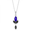 925 Sterling Silver Pendant with Chain with Crystals of Swarovski (NCM4228MJBSN)