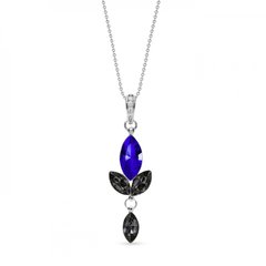 925 Sterling Silver Pendant with Chain with Crystals of Swarovski (NCM4228MJBSN), Silver Night, Sapphire, Crystal, Swarovski