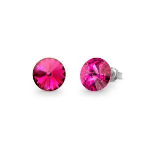 Сережки гвоздики зі срібла 925 проби з Фуксія Шпінель Swarovski (K1122SS47F), Шпінель, Swarovski