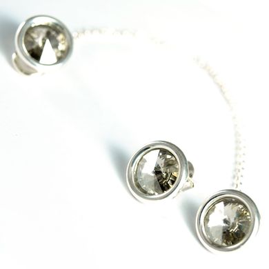 Silver stud earrings. Silver Swarovski Crystal. Article 61623-SS, Crystal, Swarovski