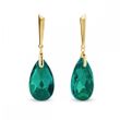 925 Sterling Silver Earrings with Emerald crystals of Swarovski (KWNG610622EM)