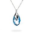 925 Sterling Silver Pendant with Chain with Aquamarine Crystals of Swarovski (61163-AQ)