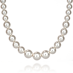 Silver necklace. Swarovski pearls. Article 6561-W, Pearl, Swarovski