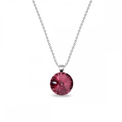 925 Sterling Silver Pendant with Chain with Antique Pink Crystal of Swarovski (N112212AP), Light Rose, Swarovski