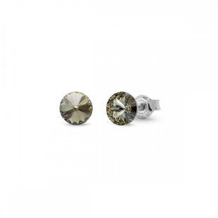 Серьги гвоздики с серебра 925 пробы с Бриллиантовыми Александритами Swarovski (K1122SS29BD), Александрит, Swarovski