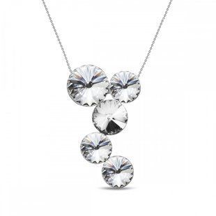 Кулон с цепочкой с серебра 925 пробы с Фианитами Swarovski (NK1122C), Фианит, Swarovski