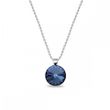 925 Sterling Silver Pendant with Chain with Denim Blue Crystal of Swarovski (N112212DB)