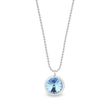 925 Sterling Silver Pendant with Chain with Aquamarine Crystal of Swarovski (NB1122SS29AQ)