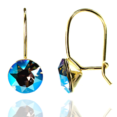 Silver earrings. Swarovski diamond Alexandrite. Article 6463-BDSH, Silver Night, Swarovski