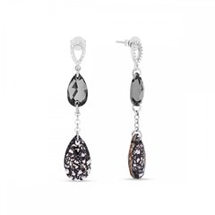 925 Sterling Silver Earrings with Crystals of Swarovski (KCR323061061SNBP), Silver Night, Swarovski