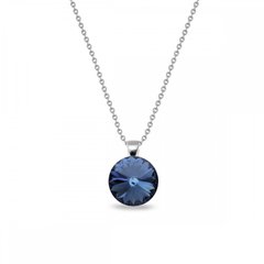 925 Sterling Silver Pendant with Chain with Denim Blue Crystal of Swarovski (N112212DB), Sapphire, Swarovski