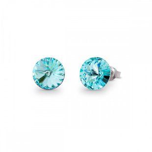 Сережки гвоздики зі срібла 925 проби з Бірюзою Swarovski (K1122SS47LTU), Бірюза, Swarovski